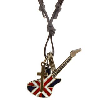 Flag Guitar Accessories Combination Leather Cord Necklace