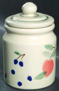 Hartstone Fruit Salad Medium Canister with Lid, Fine China Dinnerware   Green Sp