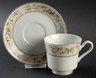 Fine China of Japan Priscilla Footed Cup & Saucer Set, Fine China Dinnerware   F