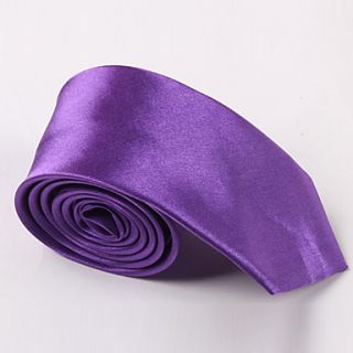 Mens Fashion Candy Color Narrow Polyester Tie