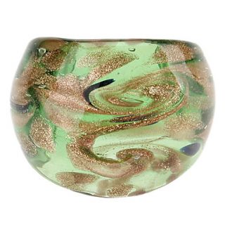 Gold Leaf Pattern Abstract Style Colored Glaze Ring