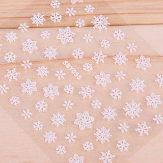6PCS 3D White Nail Stickers Cute Wedding Christmas