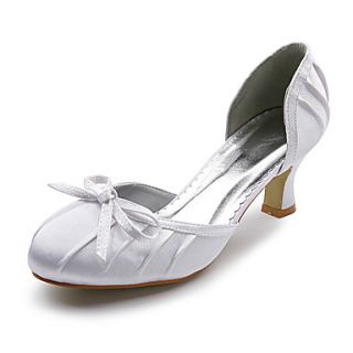 Satin Upper Closed toes With Bow Wedding Shoes/ Bridal Shoes .More Colors Available