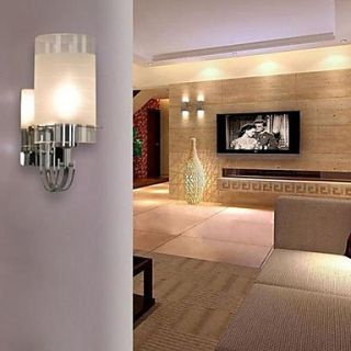 40W Modern Wall Light with Cylinder Frosted Glass Shade