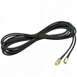 High Quality RP SMA Extension Cable 3M Long Design For Extend High Gain Wi Fi Antenna (Black)