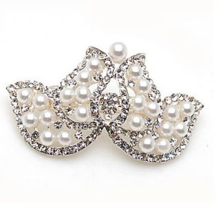 Elegant Alloy with Crystal and Pearl Wedding/Special Occasion Barrette