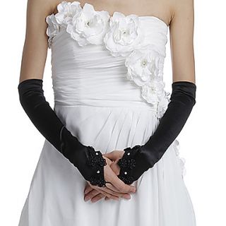 Delicate Satin Fingerless Elbow Length Party/Evening Gloves