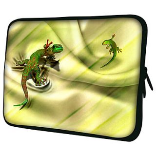 Small Green LizardPattern Nylon Material Waterproof Sleeve Case for 11/13/15 LaptopTablet