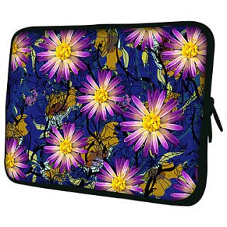 Purple FlowersPattern Nylon Material Waterproof Sleeve Case for 11/13/15 LaptopTablet
