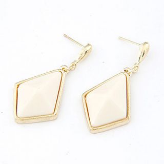 Gold Plated Alloy Acrylic Diamond Pattern Earrings
