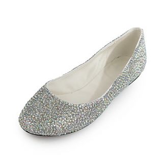 Elegant Patent Leather Flat Heel Closed toe With Rhinestone Party / Casual Shoes