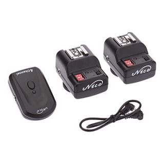 3 in 1 Speed Lite Trigger Hot Shoe Flash Wireless Transmitter Receiver Set   Black