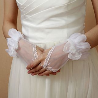 Delicate Tulle Fingerless Wrist Length Wedding/Evening Gloves