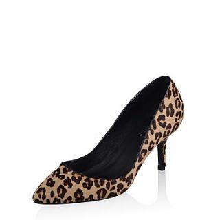 Specific Suede Stiletto Heel Pumps with Leopard Print PartyEvening Shoes