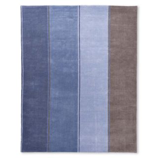 CONRAN Design by Vertical Stripes Wool Rectangular Rugs, Blue