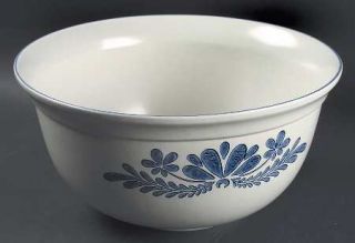 Pfaltzgraff Yorktowne (Usa) Dough/Punch Bowl, Fine China Dinnerware   Blue Flora
