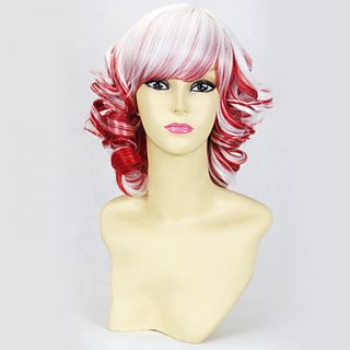 Red and White Mixed 35cm Curly Punk Lolita Wig