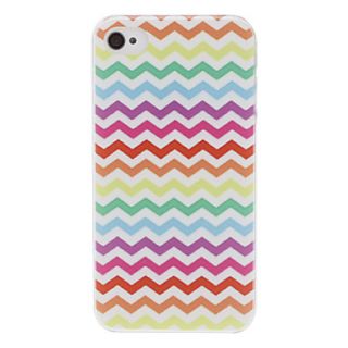 Various Colors Waves Pattern Transparent Frame Hard Case for iPhone 4/4S