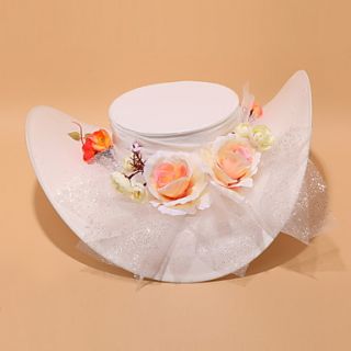 Elegant Satin and Alloy Hats with Tulle and Flower for Wedding/Special Occasion