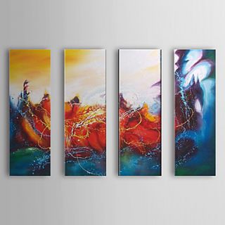 Hand Painted Oil Painting Abstract Set of 4 1307 AB0522