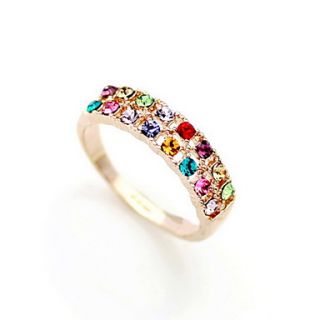Elegant Gold/Platinum Plated with Crystal Ring More Colors