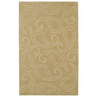 Trends Yellow Paisley Wool Rug (96 X 136)