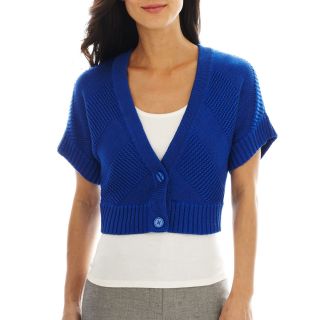 Worthington 2 Button Textured Cardigan Sweater, Blue, Womens