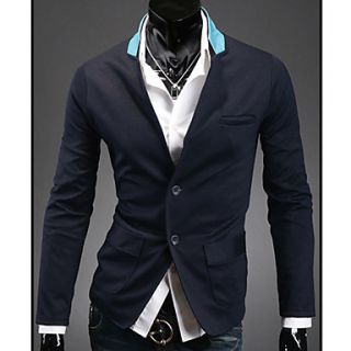 MenS Pu Stand Collar Knit Suit
