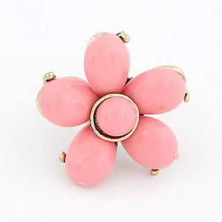 Fashion Alloy With Resin Flower Shaped Womens Ring(More Colors)