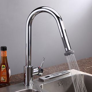 Contemporary Pull Down Kitchen Faucet   Chrome Finish