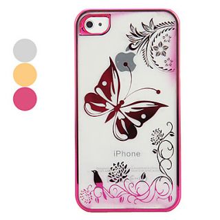 Transparent Design with Butterfly Print in Reflective Color for iphone 4/4S