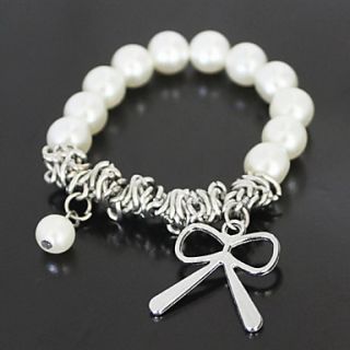 Luxurious LadyStyle Alloy With Pearl Bowknot Womens Bracelet