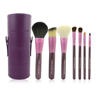 7pcs Portable Purple Makeup Brush Set