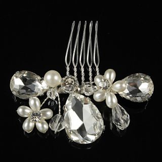 Elegant Alloy / Imitation Pearl With Rhinestones Handmade Combs/ Headpiece