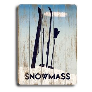 Artehouse 14 x 20 in. Snowmass Ski Wood Sign Multicolor   0003 1370 SM