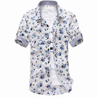 Mens Floral Print Short Sleeve Shirt(3)