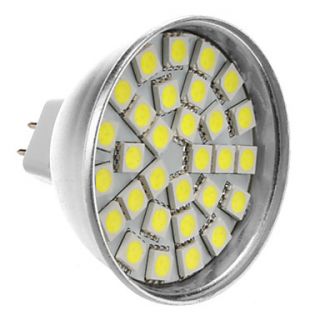 MR16 5W 30x5050SMD 350 400LM 6000 6500K Natural White Light LED Spot Bulb (12V)