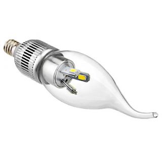 E12 3W 6x5630SMD 200 220LM 6000 6500K Natural White Light LED Candle Bulb (110 240V)