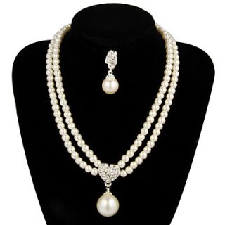 Gorgeous Alloy With Pearl Womens Jewelry Set Including Necklace,Earrings