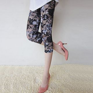 Summer Floral Print Lace Ultrathin Leggings