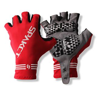 SPAKCT S13G03 Durable Polyester and Vinylal Materials Half Finger Gloves Design for Cycling Bicycle Red