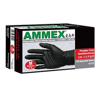 Disposable Black Nitrile Gloves Medium Size