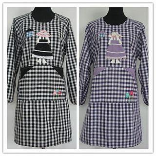 Rustic Girl Pattern Cotton Kitchen Apron with Sleeves