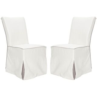 Safavieh Dabney White Linen Slipcover Chair (set Of 2)