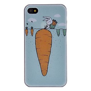 Bunny with Carrot Pattern Transparent Frame Coloured Drawing PC Case for iPhone 4/4S