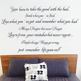 Remember Life Goes On Wall Stickers