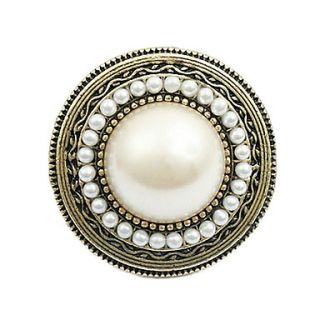 European And American Trade Jewelry Exaggerated Pearl Round Hat Ring R286