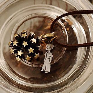 Cartoon character pendant necklace vintage bronze star sweater chain N461