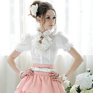 Pink Doll Ruched Front Puff Sleeve Shirts