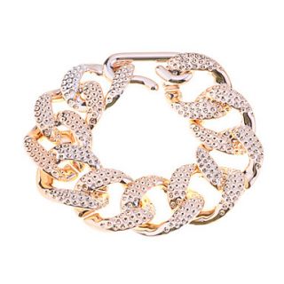 Lureme Gold Plated Acrylic Knocking Glaze Chain Bracelet